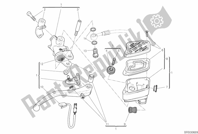 Tutte le parti per il Pompa Freno Anteriore del Ducati Diavel 1260 S 2020